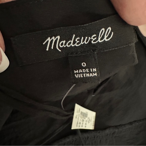 Madewell Crisscross Back Black V-neck Slip Midi Dress Size 0 (NWT) - Picture 9 of 14